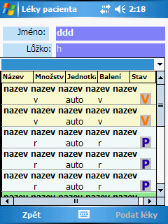 Seznam léků tučnější písmo