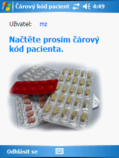 Výzva k načtení pacienta